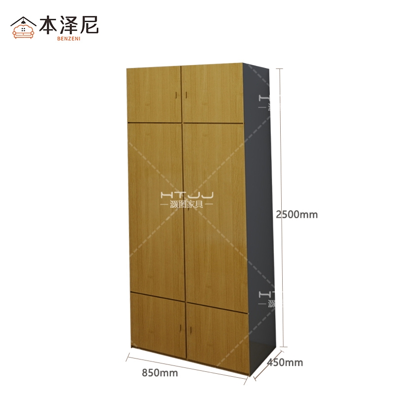 本泽尼 衣柜 木衣柜 HTZ-BY85 850*450*2500mm 组高清大图