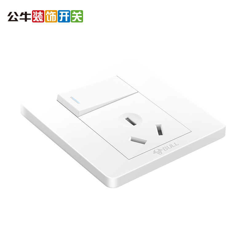 公牛bull三孔插座16a带开关插座面板86型g07e204a