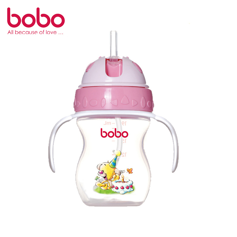 乐儿宝（bobo）一瓶两用PP学饮杯190ML 粉色 适用6个月以上 水杯水壶