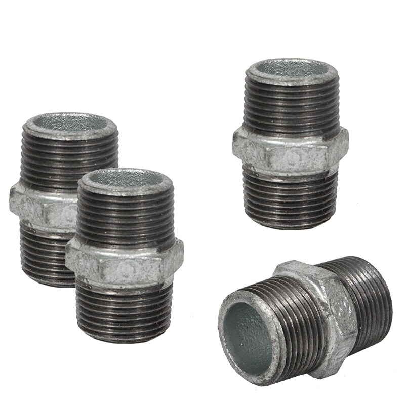 建支国标热镀锌外丝直接对丝外接头玛钢6分dn2010个