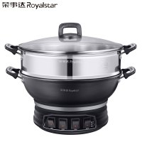 荣事达多功能电热锅电蒸锅电炒锅炒菜锅大容量一体铸铁无涂层家用多用途锅RDQJ3-34单笼款