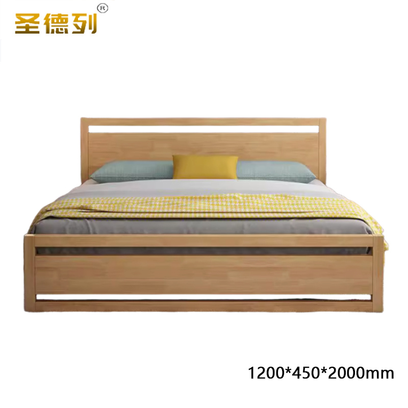圣德列实木床双人床TM-106# 1200*450*2000mm