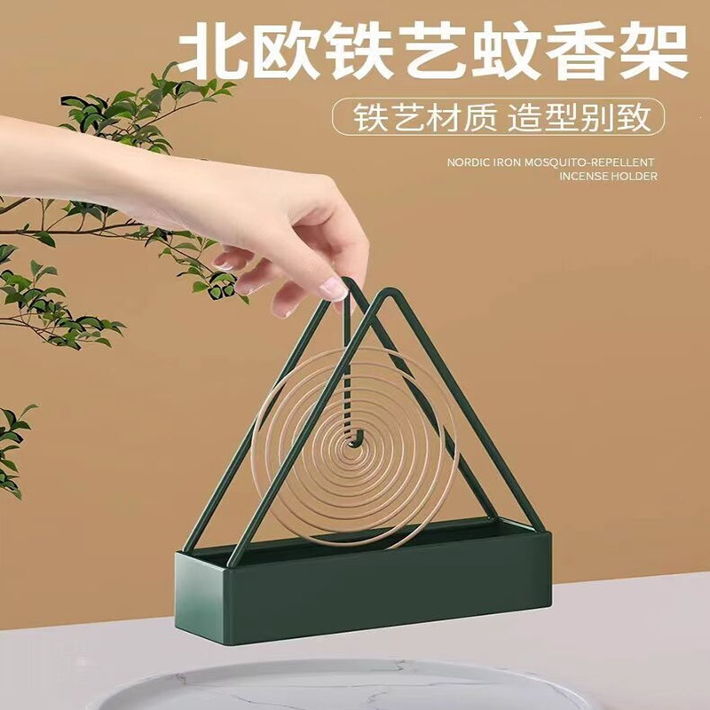 法耐(FANAI)蚊香架家用创意铁艺檀香熏香蚊香盘托蚊香炉盘香支架接灰盘_铁艺加厚蚊香盘黑色1个装
