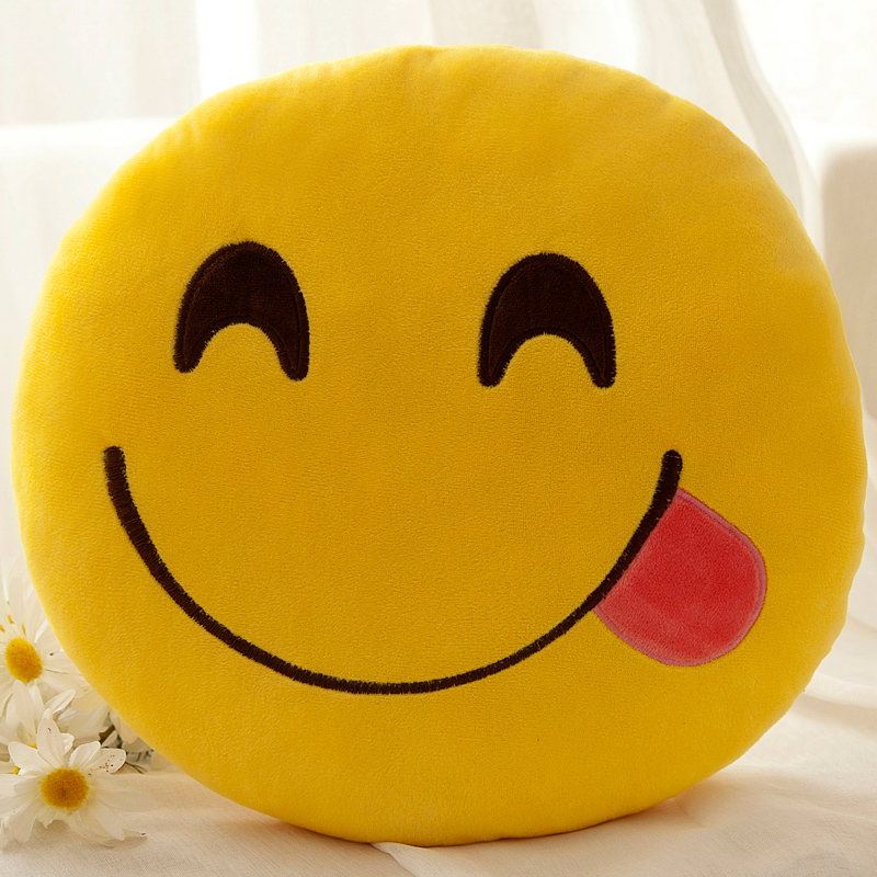 歪歪吐舌头 升级版33厘米*33厘米 创意qq表情包抱枕毛绒玩具公仔抱枕