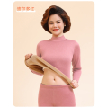 浪莎女士保暖内衣加绒加厚冬季防寒中老年人妈妈秋衣秋裤保暖套装 波尔多红 180(XXXL)推荐145-165斤