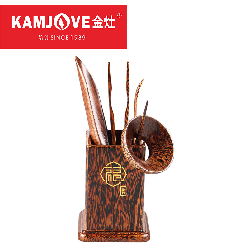 KAMJOVE/金灶 KP-18 手工精雕实鸡翅木木四方茶道六君子 套装夹功夫 茶具配件高清大图