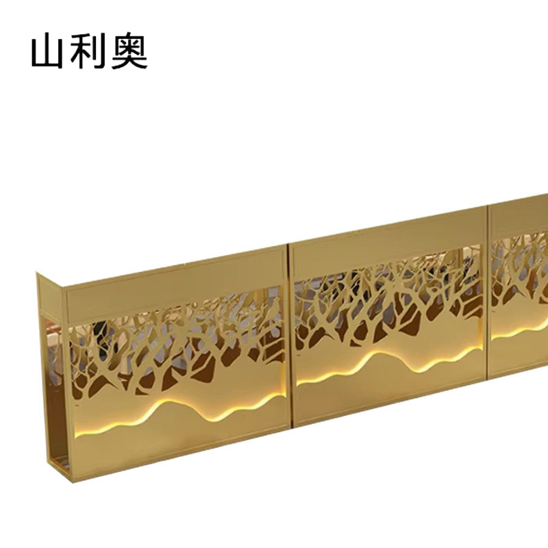 山利奥 简约绿植花架隔断含灯带 120*20*100cm 1个高清大图