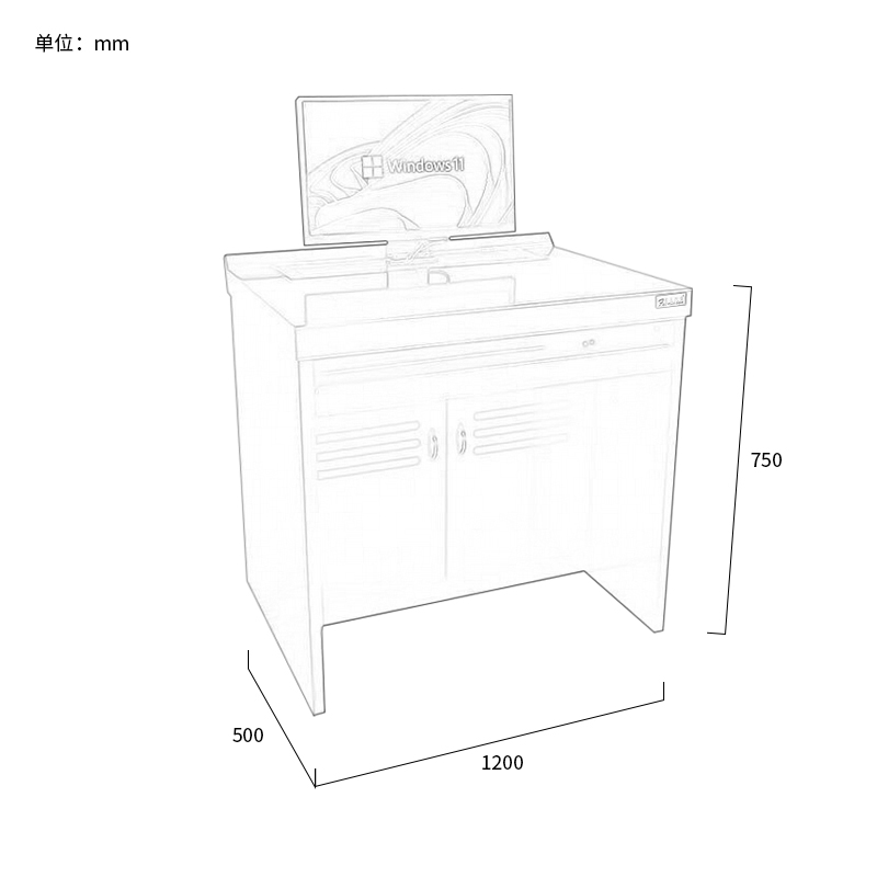 富莱斯宝 升降电脑桌学习桌培训桌办公桌 1200*500*750 /张高清大图