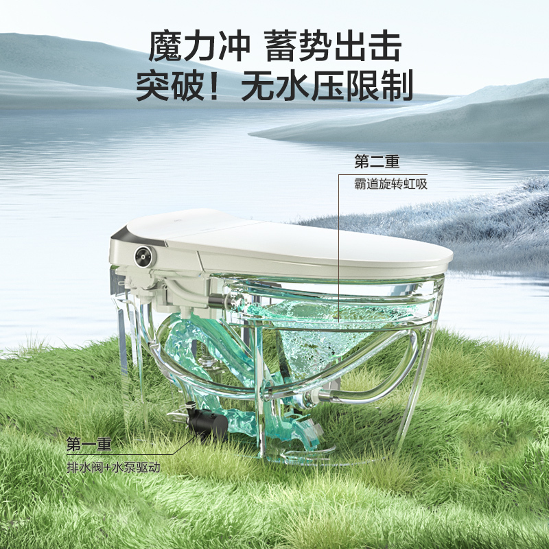 九牧(JOMOO)自营智能马桶ZS520i无水压限制激光脚感冲水一体机家用全功能智能坐便器S520i