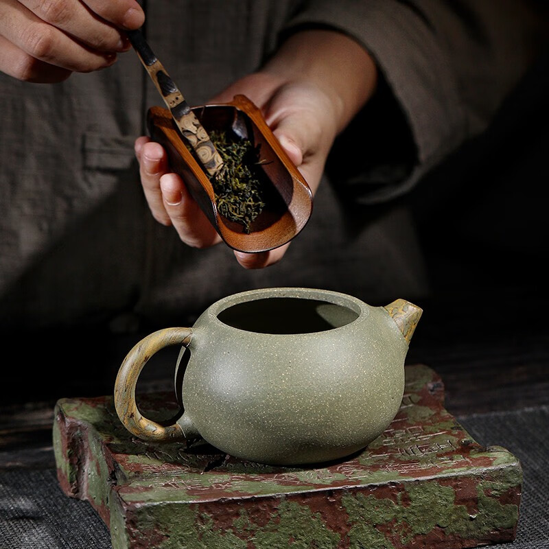 金镶玉 尹占民豆青西施壶套装 紫砂壶 家用茶壶沏茶泡茶功夫茶具套装 280ml高清大图