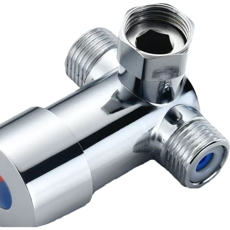 蔚珺铜二进一出调温阀角阀通用型个高清大图