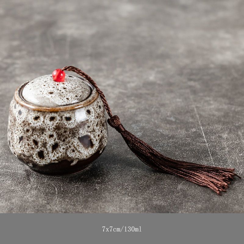 紫砂茶叶罐小陶瓷罐存茶罐装茶叶盒茶叶包装盒茶具家用密封罐茶盒迷你