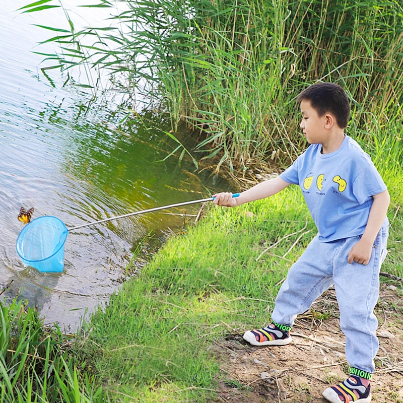 儿童用捞鱼网蜻蜓蝴蝶网兜抄兜闪电客捕虫网小孩渔网户外抄网伸缩杆