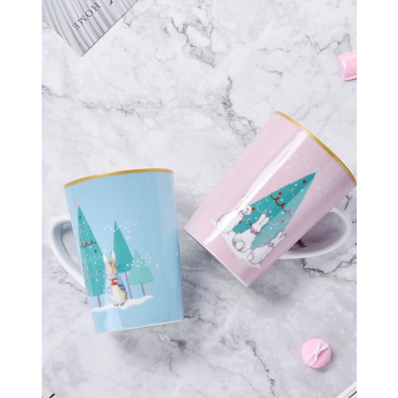 比得兔(Peter Rabbit)圣诞系列情侣陶瓷对杯马克杯早餐杯牛奶杯咖啡杯杯子