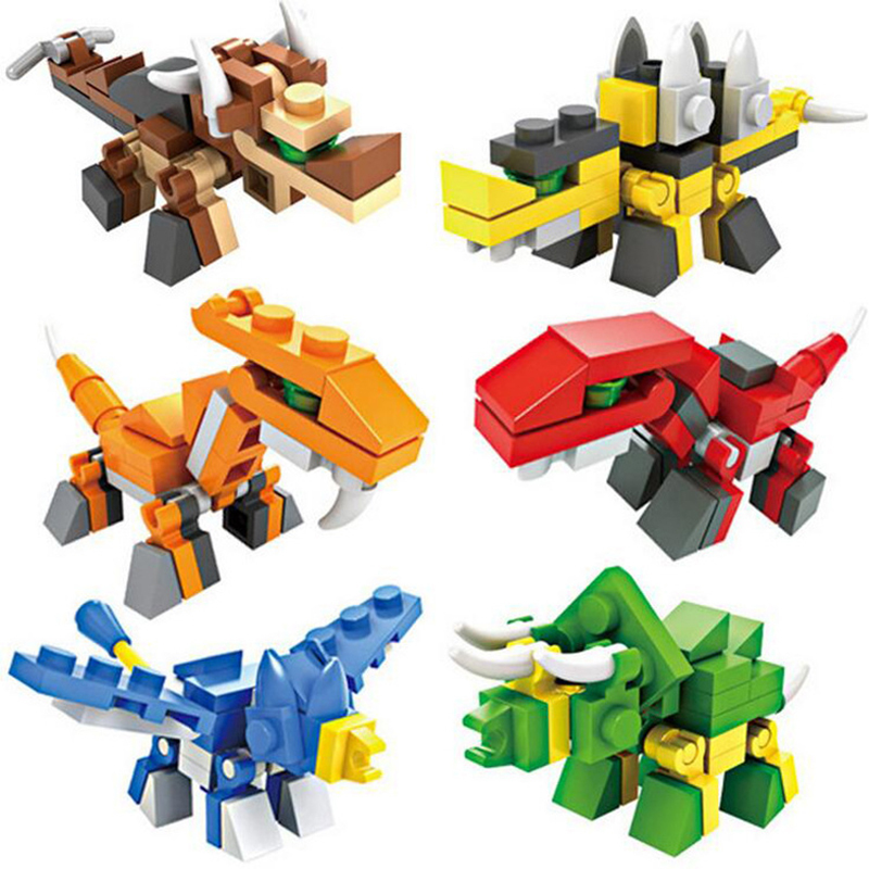 兼容乐高拼装积木动物小恐龙侏罗纪男孩子力组装儿童拼插玩具恐龙6合