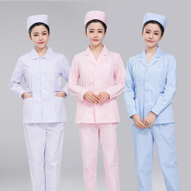 护士服分体套装长袖冬装短袖夏装白粉蓝色口腔牙科工作服