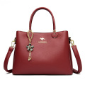 Ceba女包2023新款都市简约手提包女士包包实用单肩包七夕情人节礼物 酒红色