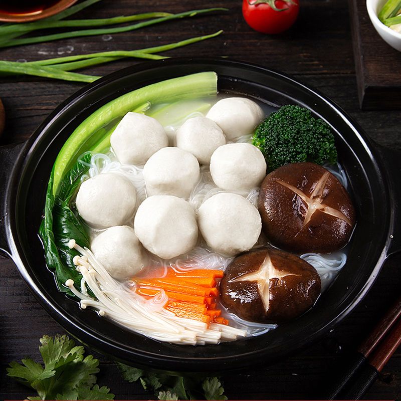 墨鱼丸500g 正宗墨鱼丸墨斗丸花枝丸鱼丸手工火锅丸子速冻关东麻辣烫