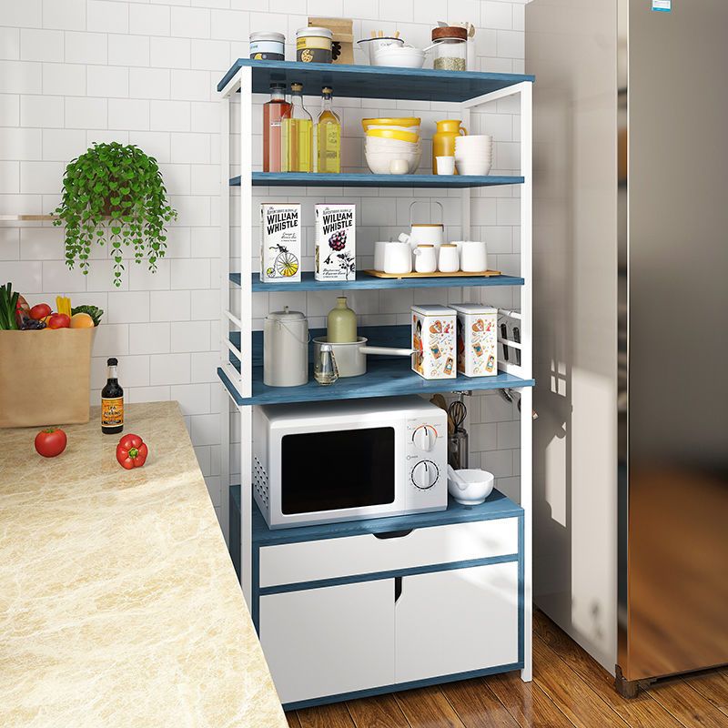 时光厨房置物架落地多层收纳架放微波炉烤箱调料储物架省空间锅碗架子