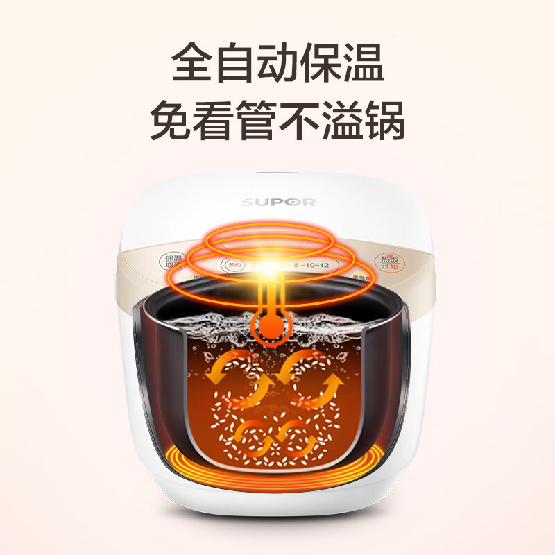 苏泊尔(SUPOR)苏泊尔电饭煲家用智能3L升迷你多功能2-5人小型电煮饭锅预约多功能微压力焖煮 SF30FD672高清大图