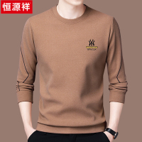 恒源祥正品新款高端时尚加绒卫衣男士休闲圆领长袖t恤打底衫潮男T