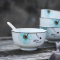 苏氏陶瓷( SUSHI CERAMICS)饭碗 梦之兰日韩欧式陶瓷米饭碗4.5英寸6只装釉下彩套装餐具