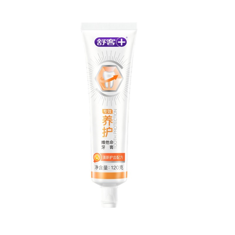 舒客+ 专效美白护龈牙膏 亮白去渍清新口气 3支共360g 混合口味+牙刷2支高清大图