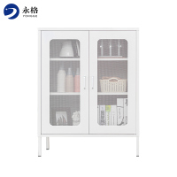 永格铁皮储物柜现代简约经济型阳台进门客厅卧室省空间收纳储物柜铁网款