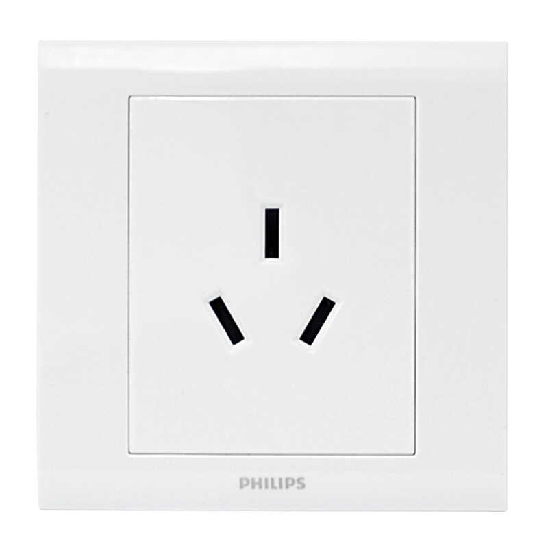飞利浦(Philips)开关插座面板 三孔16A空调插座86型 白色