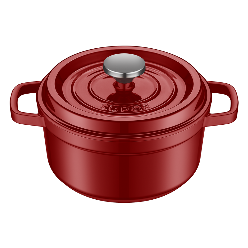 苏泊尔supor珐琅铸铁锅经典系列酒红et22mf01r