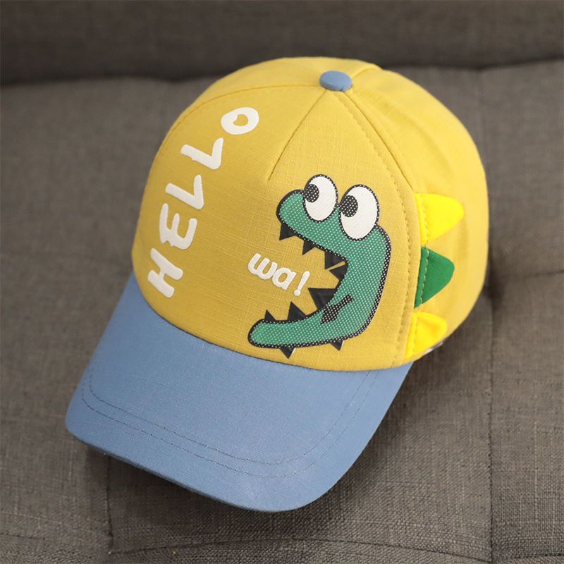 儿童帽子春秋季薄款棒球帽男女童恐龙卡通防晒宝宝鸭舌帽遮阳帽潮威珺