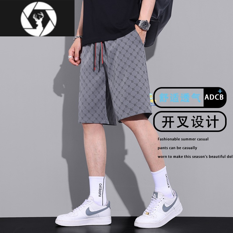 zun大码短裤男夏季潮流冰丝宽松运动休闲五分裤跑步胖子加肥加大男装