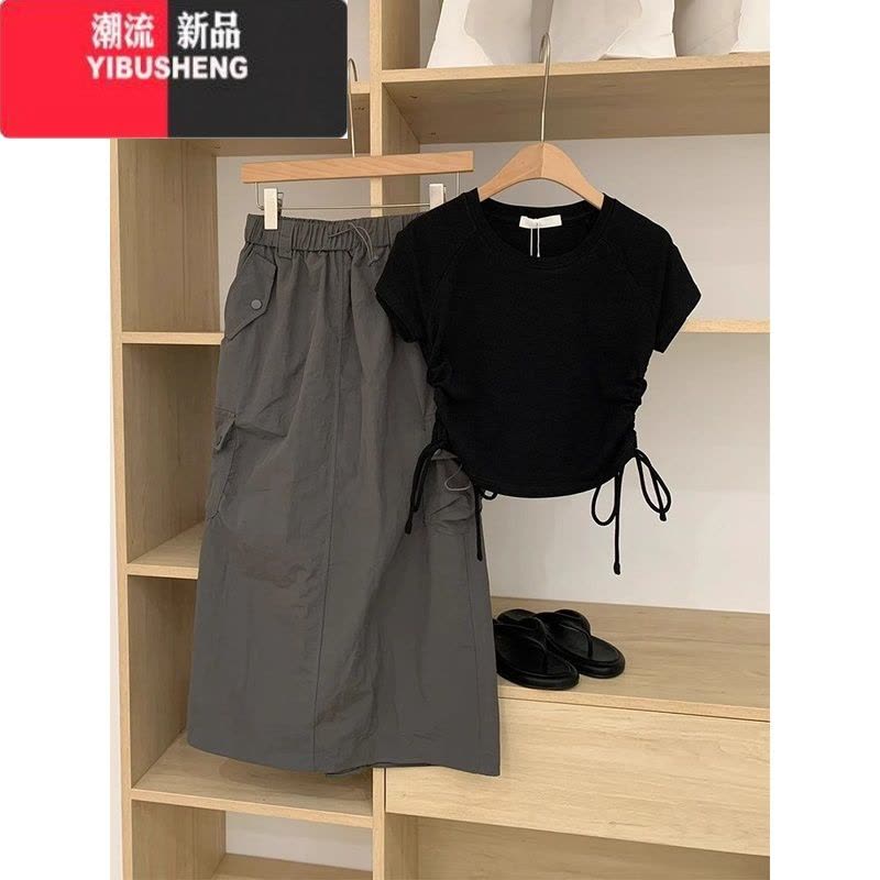 YIBUSHENG装搭配一整套适合小个子的连衣裙女装新款盐系梨形身材穿搭套装图片