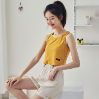 唐狮起售新款圆领无袖背心女短款舒适百搭设计感小众内搭外穿