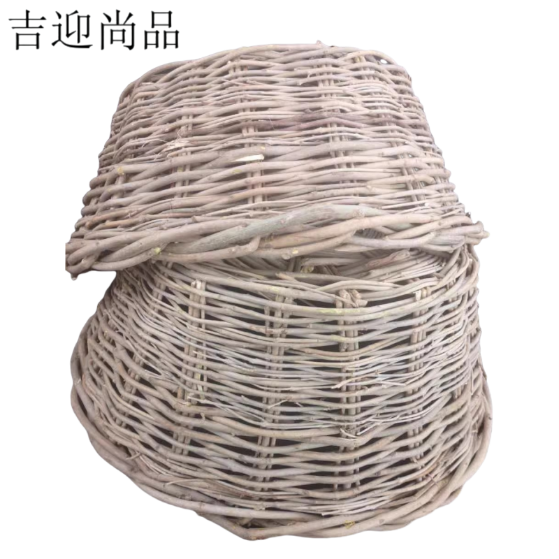 吉迎尚品 箩筐抬筐竹筐腊条筐荆条竹篓 50*30*20cm 个高清大图