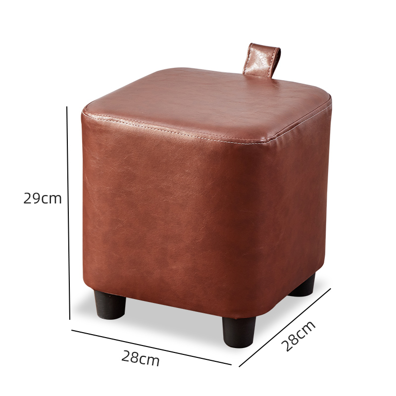 三金鑫轻奢换鞋凳玄关小凳子家用创意手提小板凳可爱矮凳客厅网红方脚凳可叠放 尼格棕大号