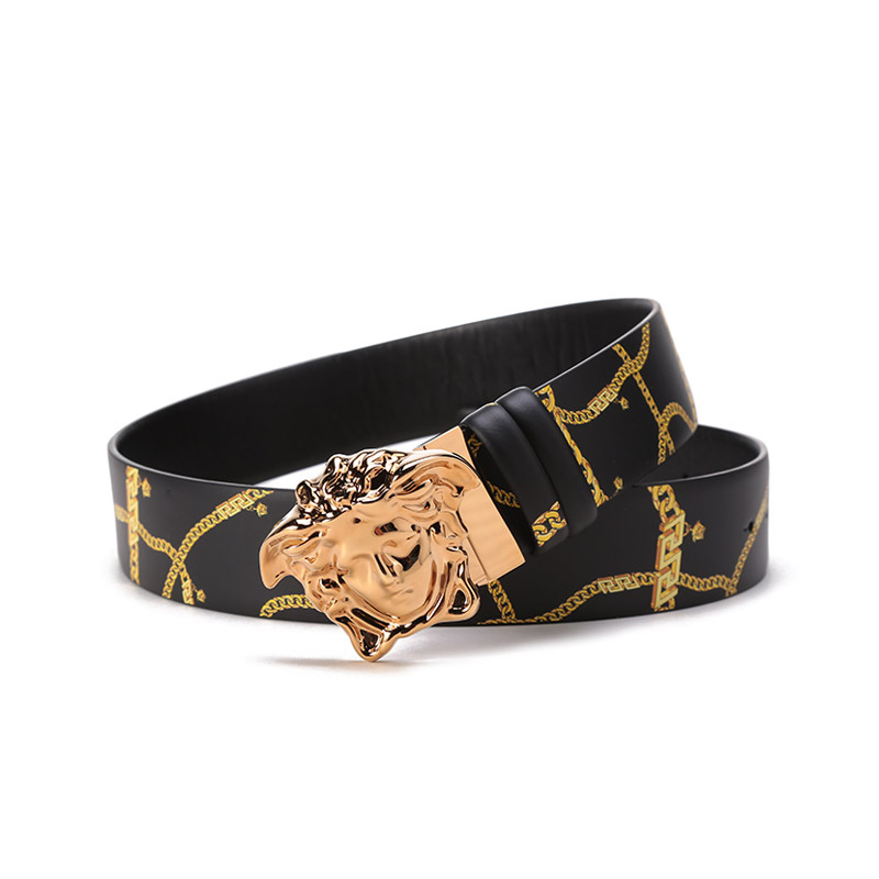 范思哲versace男士牛皮革板扣式双面皮带腰带dcu67051a02740