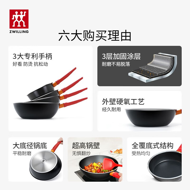 双立人 NOWplus 18cm黑色不粘奶锅高清大图