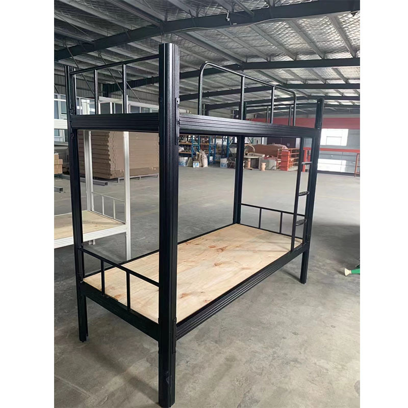 上下铺铁架床钢架床员工宿舍高低床 黑色200*90*180CM(H)