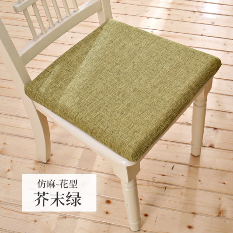 美帮汇记忆棉仿亚麻餐椅坐垫棉麻透气简约现代餐桌椅垫四季椅子垫子
