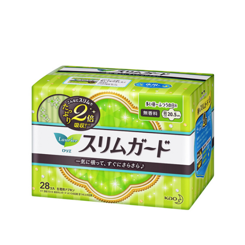 [日本原装进口]花王乐而雅(laurier)零触感特薄日用进口卫生巾20.5cm28片