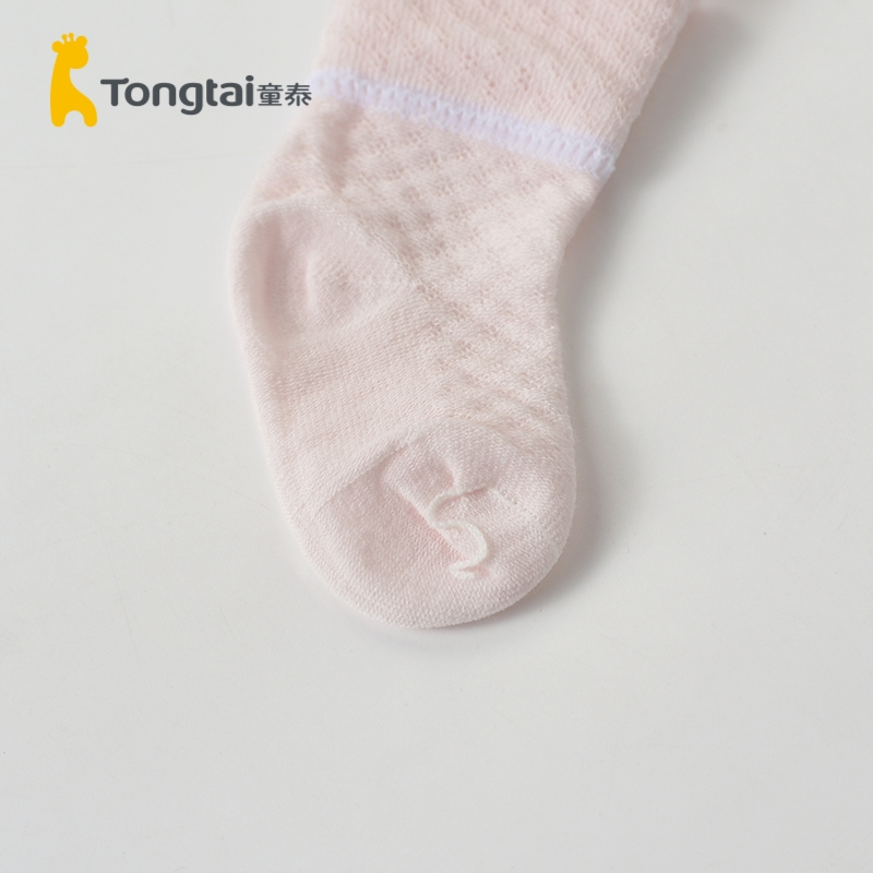 童泰(TONGTAI)春夏款新生儿配饰0-6月男女宝宝袜子网眼袜三双装儿童袜子