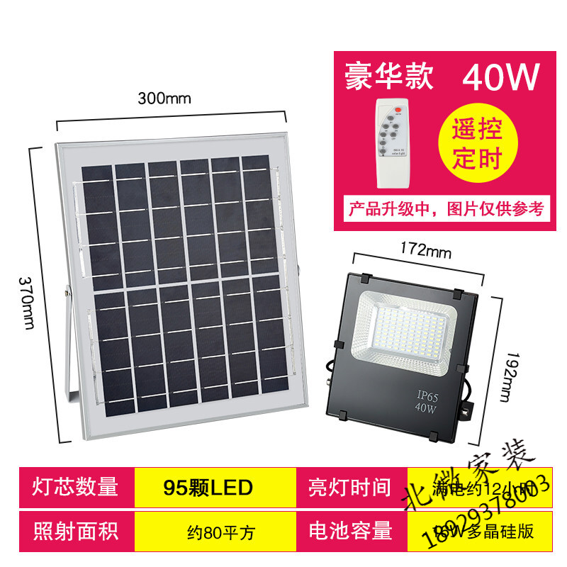 太阳能灯户外庭院灯100w超亮新农村家用室内外防投光灯照明路灯