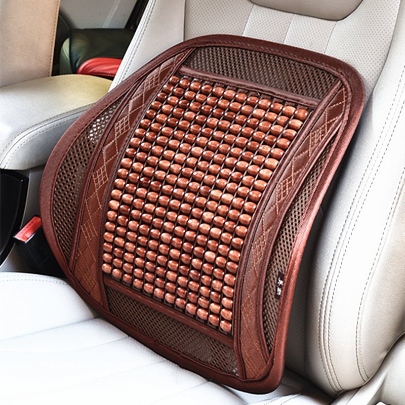 汽车腰靠垫木珠透气护腰按摩腰垫夏季车用办公室座椅腰枕靠背靠枕绗秀