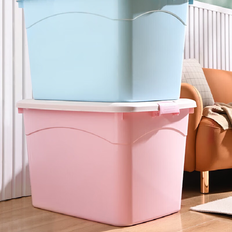 储物箱周转箱整理多功能筐收纳盒蓝色80*59*48.5cm(六轮160L)高清大图