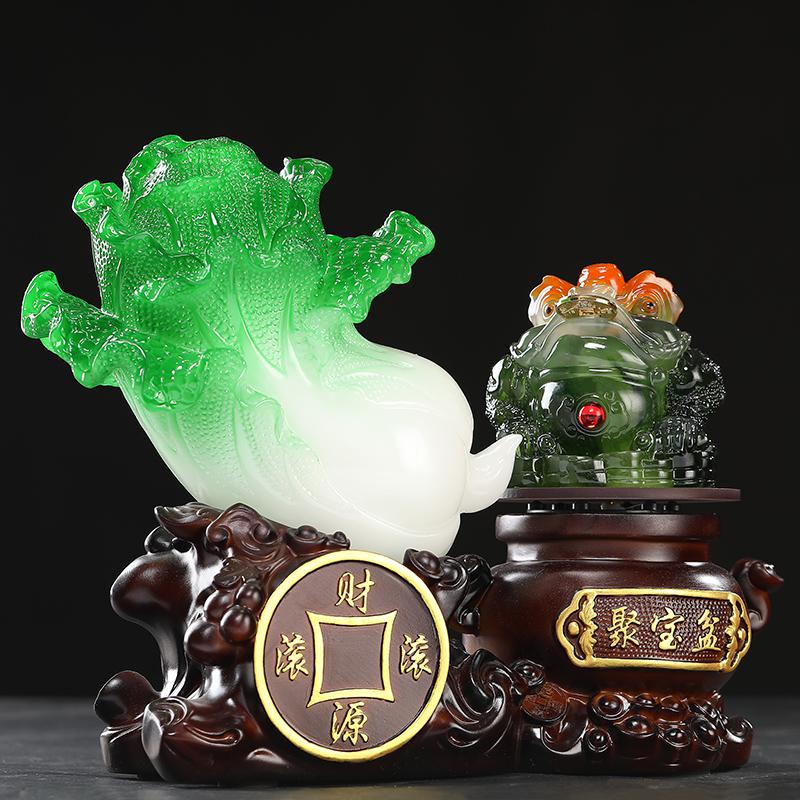 家柏饰(CORATED)开业礼品白菜摆件金蟾三足金蟾财源滚滚工艺品高清大图