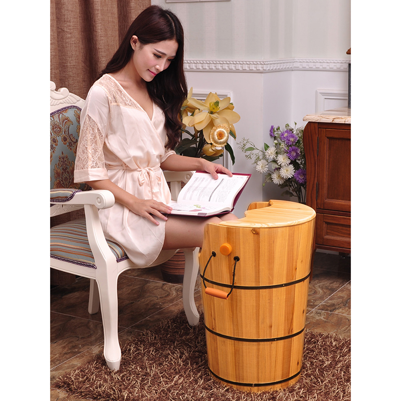 泡脚木桶足浴桶实木熏蒸桶脚桶木质洗脚盆加热古达家用过膝高深桶