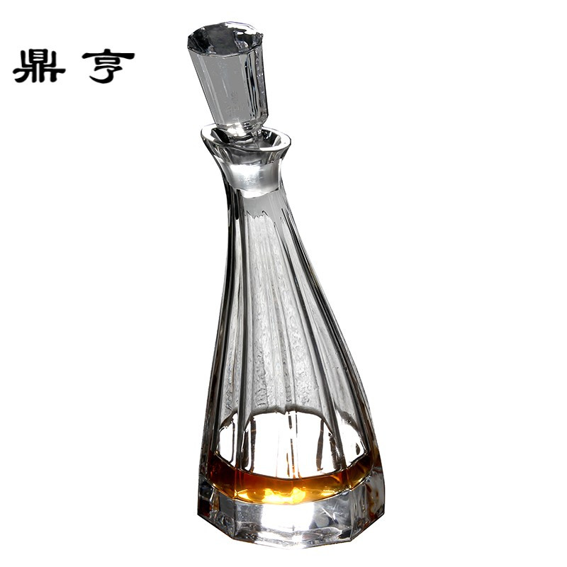 鼎亨加厚威士忌洋酒瓶壶红酒醒酒器带盖密封储酒器酒具玻璃密封空