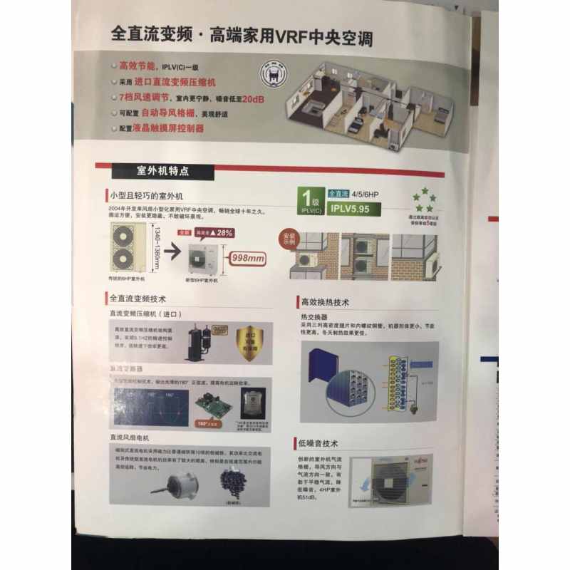 富士通小巧型超薄风管式室内机ARQG24LSLAP