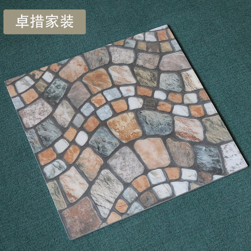 仿古瓷砖400x400室外走廊鹅卵石拼花地砖厨卫阳台防滑耐磨地板砖壹德